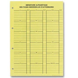 1 Jeu d'intercalaires alphabetiques pourclass. comptabilité des actions