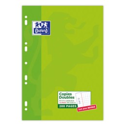 1 Etui de 50 Copies doubles Oxford, avec marge, A4,perforé, 5x5, 90g, 200 p.