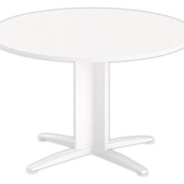 1 Table réunion ronde diam. 116cm blanc/blanc