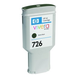 HP 726 original Ink cartridge CH575A matte black standard capacity 300ml 1-pack with Vivera Ink cartridge
