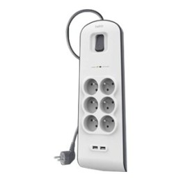 BELKIN Multiprise/Parafoudre 6 Prises 2 Ports USB