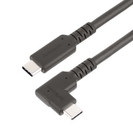 StarTech.com Câble USB-C Robuste à Angle Droit de 1m, USB 3.2 Gen 2, 4K60 - Câble USB - 24 pin USB-C (M) droit pour 24 pin USB-C (M) angle droit - USB 3.2 Gen 2 - 1 m - robuste, support pour 4K60Hz, passif - noir