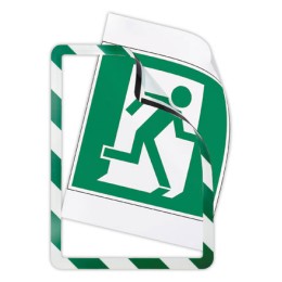 1 Lot de 2 Pochettes d'affichage adhésives Security A4 Vert/blanc DJOIS