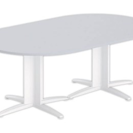 1 Table réunion ovale 200x120 gris/blanc
