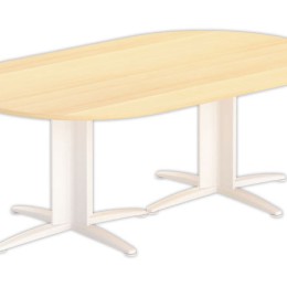 1 Table réunion ovale 200x120 hêtre/blanc