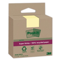 1 Lot de 3 Blocs Post-It 7,6 X 7,6 cm, 70 feuilles- jaune