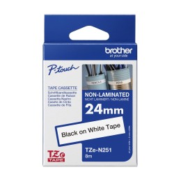 BROTHER P-TOUCH TZE-N251 noir sur blanc 24mm