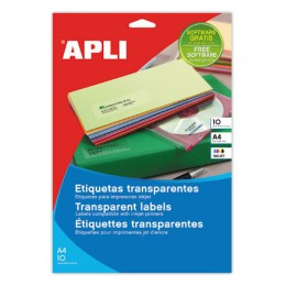1 Etui de 10 Planches d'étiquettes transparentes 63,5x38,1 mm 210 é/Bte