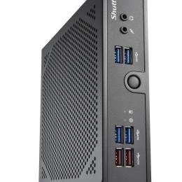 Shuttle XPC slim Barebone DS50U, Intel Celeron 7305, 2x LAN (1x 2.5Gbit ,1x 1Gbit), 1xCOM,1xHDMI,1xDP, 1x VGA, fanless, fonctionnement permanent 24/7