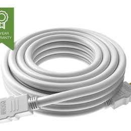 4K - HDMI version 2.0 - connecteurs plaqués or - ethernet - HDMI (m) vers HDMI (m) - diamètre extérieur 8,0 mm - 26 AWG - 10 m - blanc