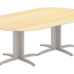 1 Table réunion ovale 200x120 hêtre/aluminium