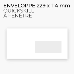 ENVELOPPE BLANCHE VIERGE - QUICKSKILL A FENETRE 229 x 114.