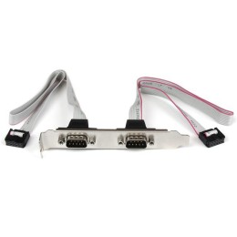 StarTech.com Support de port série DB9 16 pouces à 2 ports vers en-tête 10 broches - Panneau série - DB-9 (M) pour IDC 10 broches (F) - 40.64 cm - gris