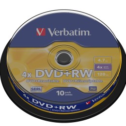 Verbatim datalifeplus - 10 x dvd+rw 4.7 go 4x - argent mat - spindle - support de stockage