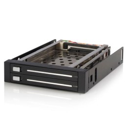 StarTech.com Rack amovible 3.5" sans tiroir pour 2 disques durs 2.5" - Face arrière 3.5 pouces - Echangeable à chaud - Hot swap - Adaptateur pour baie de stockage - noir