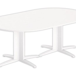 1 Table réunion ovale 200x120 blanc/blanc