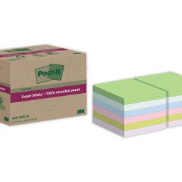 1 Boite de 12 Blocs Post-It 7,6 X 7,6 cm, 70 feuilles- assortis