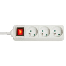 LINDY 3 way Mains Gang Socket with switch FR France