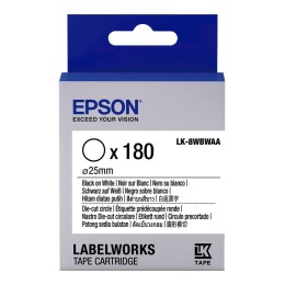 EPSON Ruban LK-8WBWAA - Étiquette prédécoupée ronde Noir/Blanc d25/180