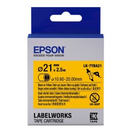 EPSON Ruban LK-7YBA21 - Gaine thermorétractable HST Noir/Jaune d21/2,5