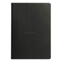 1 Carnet piqué Rhodiarama A5 64 pages, ligné, couverture souple noire