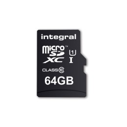 Integral UltimaPro - Carte mémoire flash (adaptateur microSDXC vers SD inclus(e)) - 64 Go - UHS Class 1 / Class10 - microSDXC UHS-I