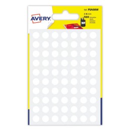 1 Sachet de 560 pastilles couleur blanche autocollantes diam 8 mm