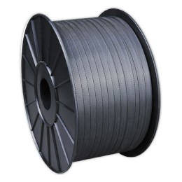 1 Lot de 2 Feuillards manuels, grené, noir, polypropylène, 12mm x 1500m
