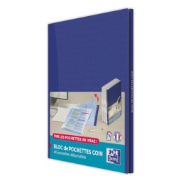 1 Pack de 40 Pochettes coins Oxford bloc A4 PP90LISInc Fr