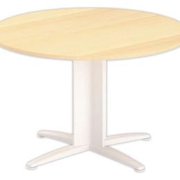1 Table réunion ronde diam. 116cm hêtre/blanc