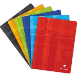 1 Cahier piqué 24x32 cm 96 pages petits carreaux -  couleur aléatoire