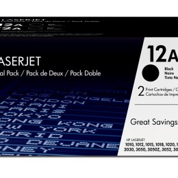 HP 12A 2-pack Black Original LaserJet Toner Cartridges