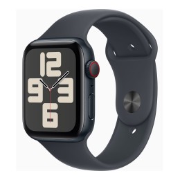 Apple Watch SE (GPS + Cellular) - 2e génération - 44 mm - aluminium minuit - montre intelligente avec bande sport - fluoroélastomère - minuit - taille du bracelet : M/L - 32 Go - LTE, Wi-Fi 4, Bluetooth - 4G - 33 g