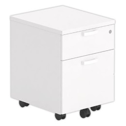 1 Caisson mélaminé mobile blanc 2 tiroirs