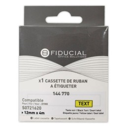 1 Ruban K7 pour titreuse DYMO S0721620 12mmx4 m jaune impression noire