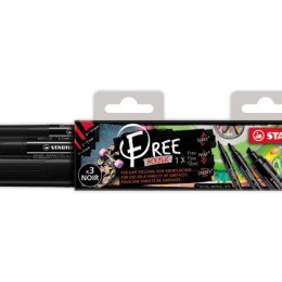 STABILO FREE Acrylic marqueur 3 pièce(s) Noir