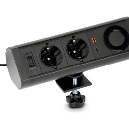 URBAN FACTORY POWEE Desk Triple Power Outlet EU with 1 USB-A and 1 USB-C 3A Black
