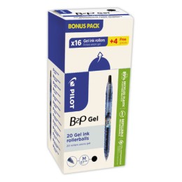 1 Boite de 20 Stylos bille gel rétractable PILOT B2P- Noir - écriture 0,32mm