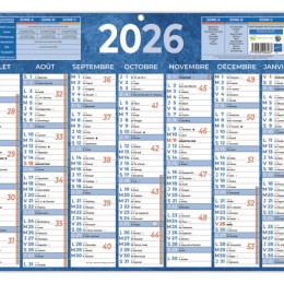 1 Calendrier banque Bouchut Bleu 13 mois- 42x32cm