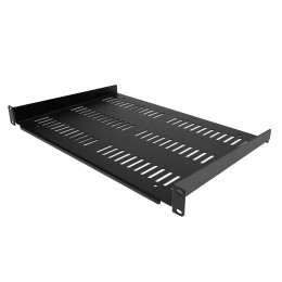 StarTech.com Étagère Rack 19 pouces 1U - Plateau Rackable Universel Ventilé - Étagère Cantilever Baie de Brassage 19" - Rangement Rack - Max 25kg - Profondeur 30,5cm (12") - Noir (SHELF-1U-12-FIXED-V) - Étagère pour rack - noir - 1U - 19"