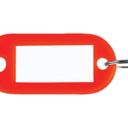 1 Sachet de 100 porte-clés avec étiquettes rouges