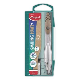 1 Coffret compas mine 2 mm SMILING PLANET en bois FSC