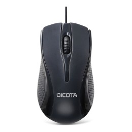 DICOTA - Souris - droitiers et gauchers - laser - 3 boutons - filaire - USB - noir