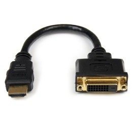 StarTech.com Cable adaptateur video HDMI vers DVI-D de 20 cm - HDMI male vers DVI femelle - Adaptateur vidéo - HDMI mâle pour DVI-D femelle - 20.32 cm - blindé - noir - pour P/N: BNDDKT30CAHV, CDP2DVIMM2MB, DKT30CSDHPD, DKT30CSDHPD3, DP2DVI2MM3, DP2DVIMM6