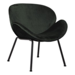 1 Fauteuil SMILE 4 pieds noir tissu anthracite