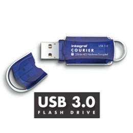 Integral Courier FIPS 197 Encrypted USB 3.0 - Clé USB - chiffré - 16 Go - USB 3.0
