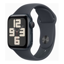 Apple Watch SE (GPS) - 2e génération - 40 mm - aluminium minuit - montre intelligente avec bande sport - fluoroélastomère - minuit - taille du bracelet : M/L - 32 Go - Wi-Fi 4, Bluetooth - 26.4 g