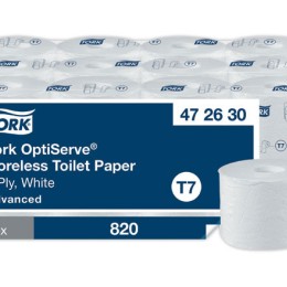 1 Pack de 24 rouleaux de papier toilette Tork OptiServe sans mandrin T7 blanc