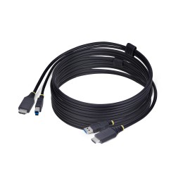 StarTech.com 10ft (3m) HDMI and USB 5Gbps KVM Cable - Câble clavier / vidéo / souris (KVM) - HDMI, USB type A (M) pour HDMI, USB Type B (M) - 3 m - support pour 4K60Hz, prise en charge de HDR10 - noir