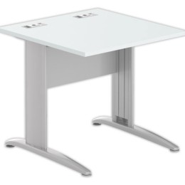 1 Table 80 x 80 gris - pieds aluminium